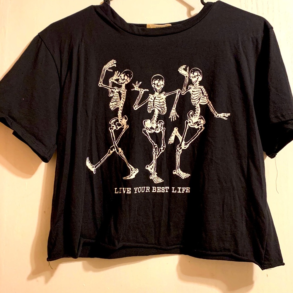 Cropped skeleton T-shirt